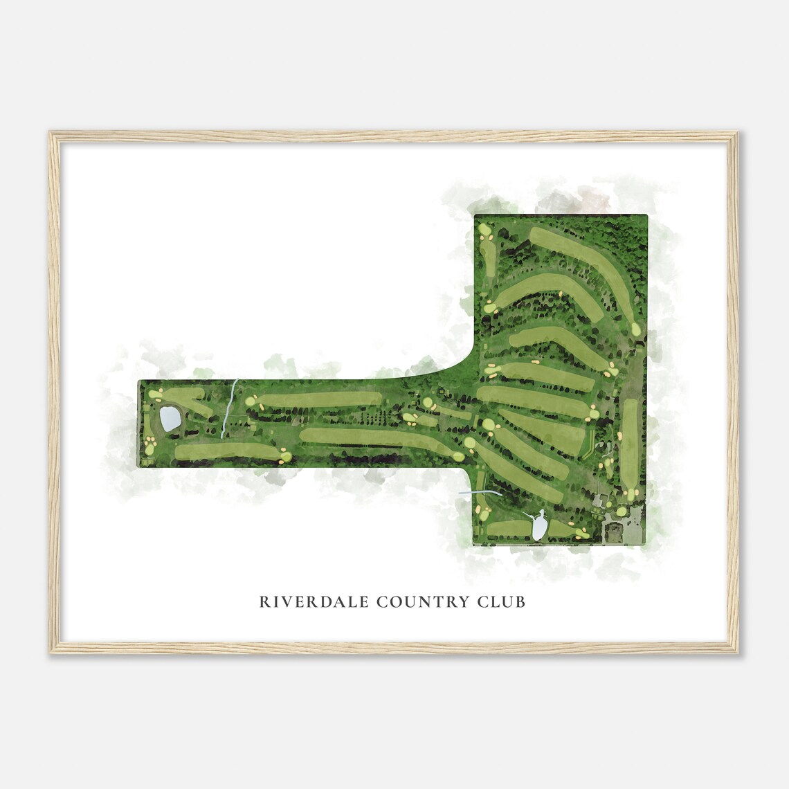 Riverdale Country Club Poster Watercolor Aerial Map Golfer Gift - Image 2