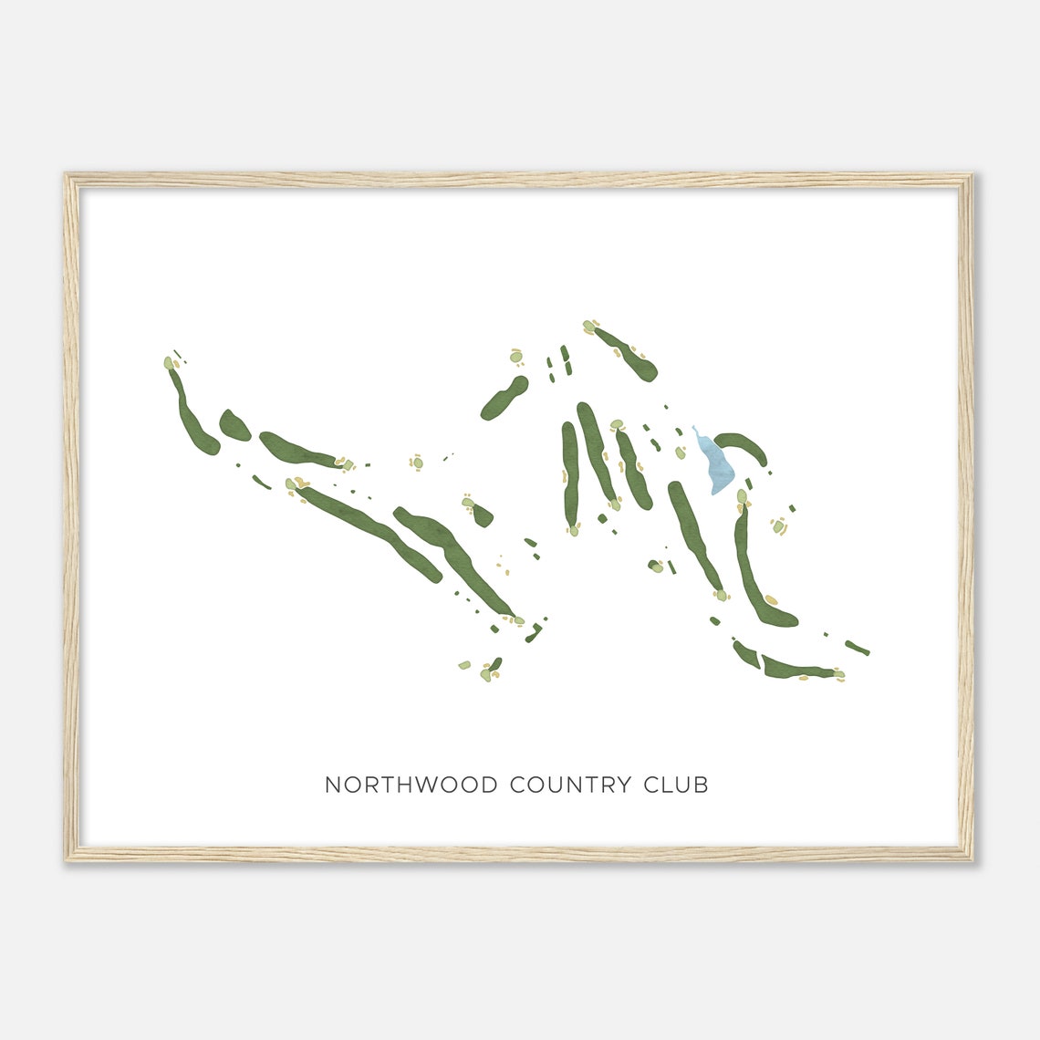 Northwood Country Club Minimalist Golf Course Layout Map Poster