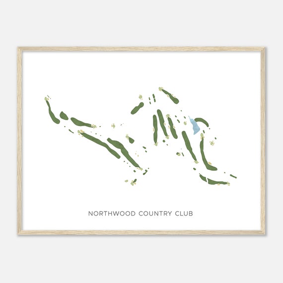 Northwood Country Club Mississippi Modern Watercolor Map Golfer Gift Golf Wall Art Golf Poster Print Course Layout