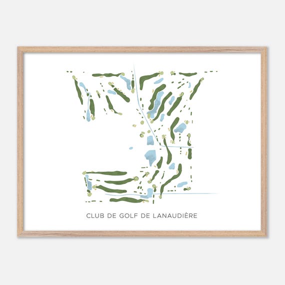 Club De Golf De Lanaudire In Canada Modern Watercolor Map Golfer Gift Golf Wall Art Golf Poster Print Course Layout