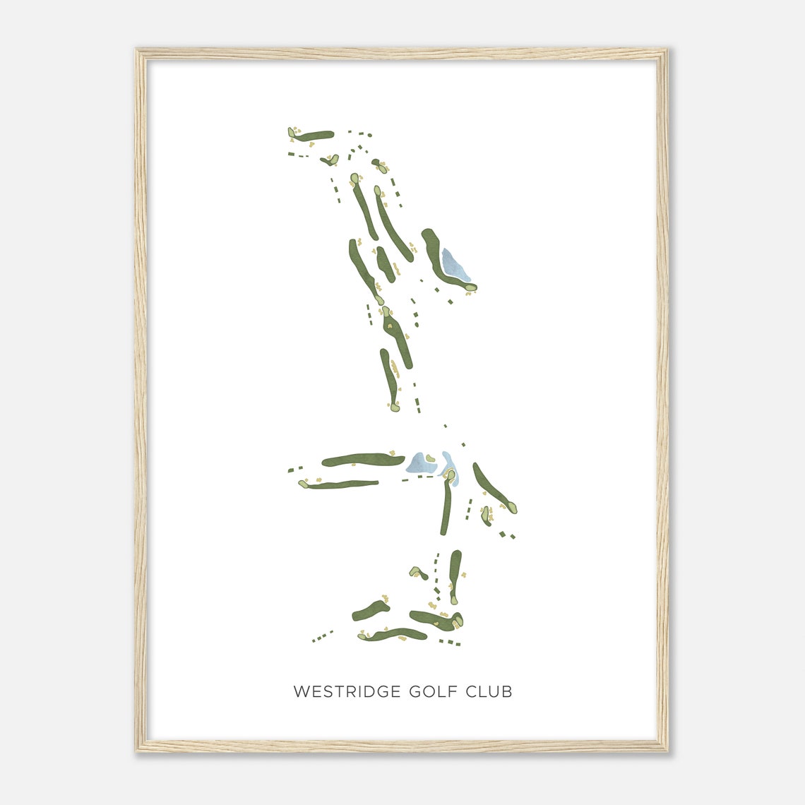 Westridge Golf Club California Minimalist Watercolor Course Map Poster - Image 2