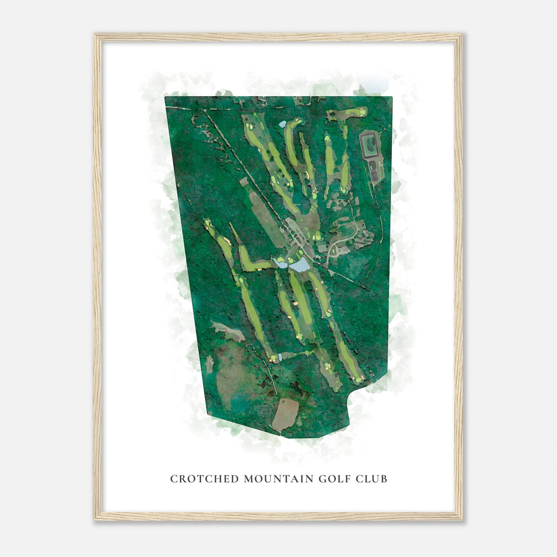 Crotched Mountain Golf Club Classic Watercolor Course Map Poster - Image 2