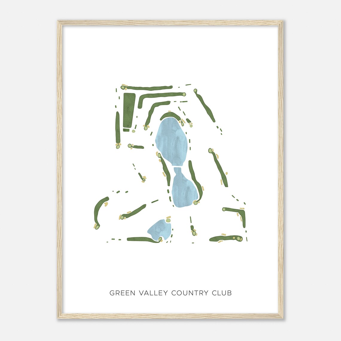 Green Valley Country Club Florida Modern Watercolor Map Poster - Image 2