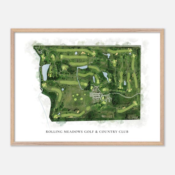 Rolling Meadows Golf Country Club In Niagara Falls Canada Classic Watercolor Map Golfer Gift Golf Wall Art Golf Poster Print