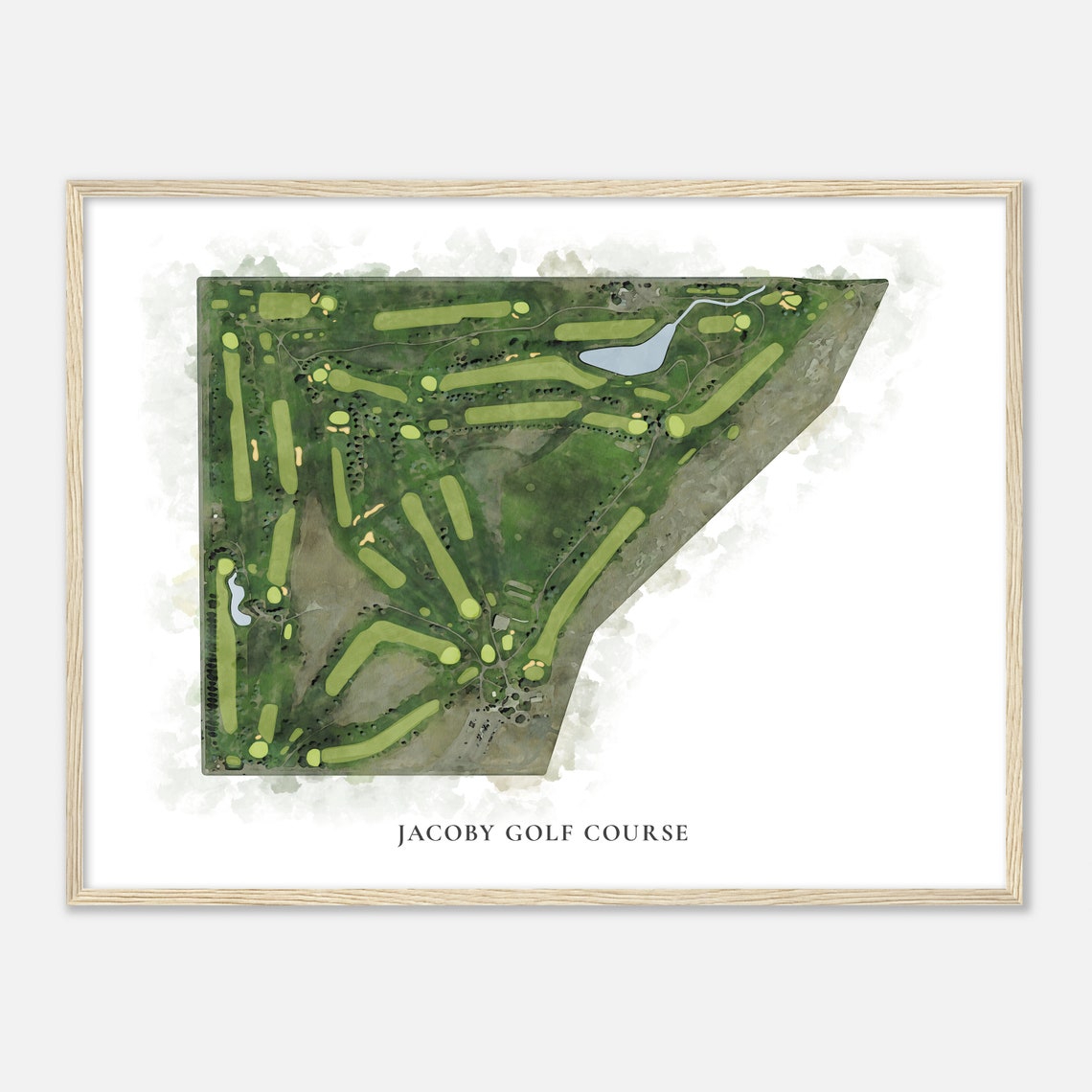 Jacoby Golf Course Wyoming Watercolor Aerial Map Golf Art Print - Image 2