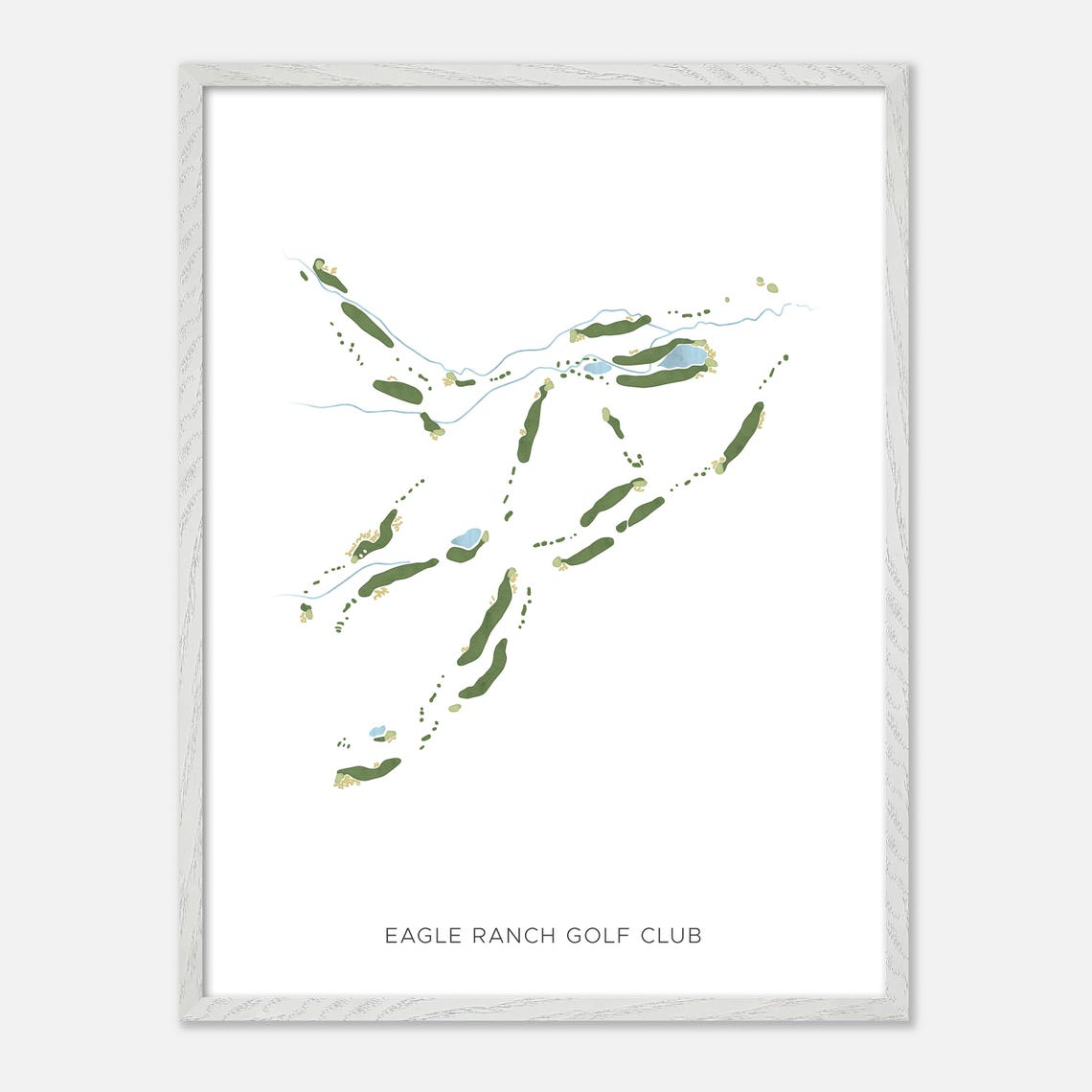 Eagle Ranch Golf Club Eagle Colorado Modern Watercolor Golf Map Poster - Image 2