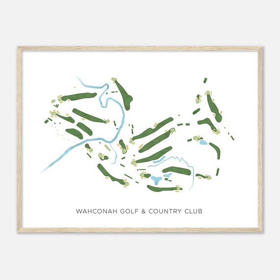 Wahconah Golf Country Club Massachusetts Modern Watercolor Map Golfer Gift Golf Wall Art Golf Poster Print Course Layout