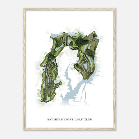 Bayside Resort Golf Club Delaware Classic Watercolor Map Golfer Gift Golf Wall Art Golf Poster Print Course Layout