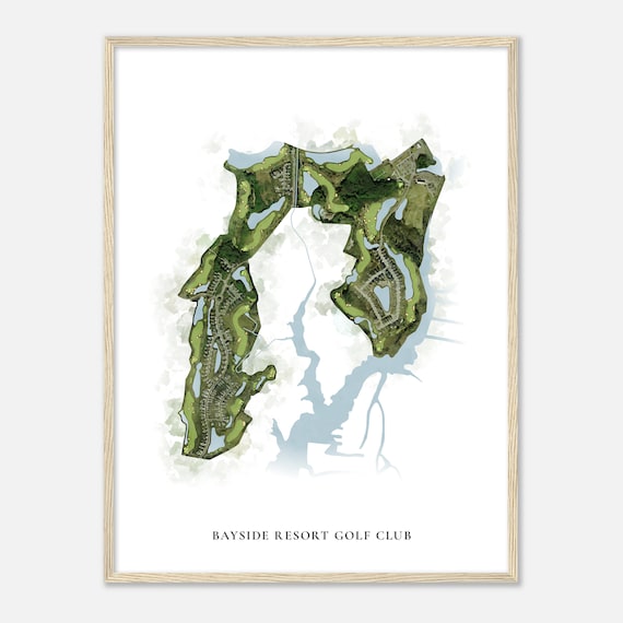 Bayside Resort Golf Club Delaware Classic Watercolor Map Poster