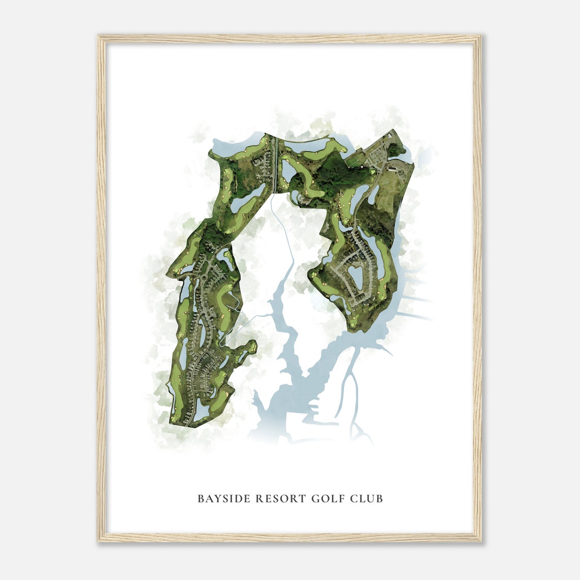 Bayside Resort Golf Club Delaware Classic Watercolor Map Poster