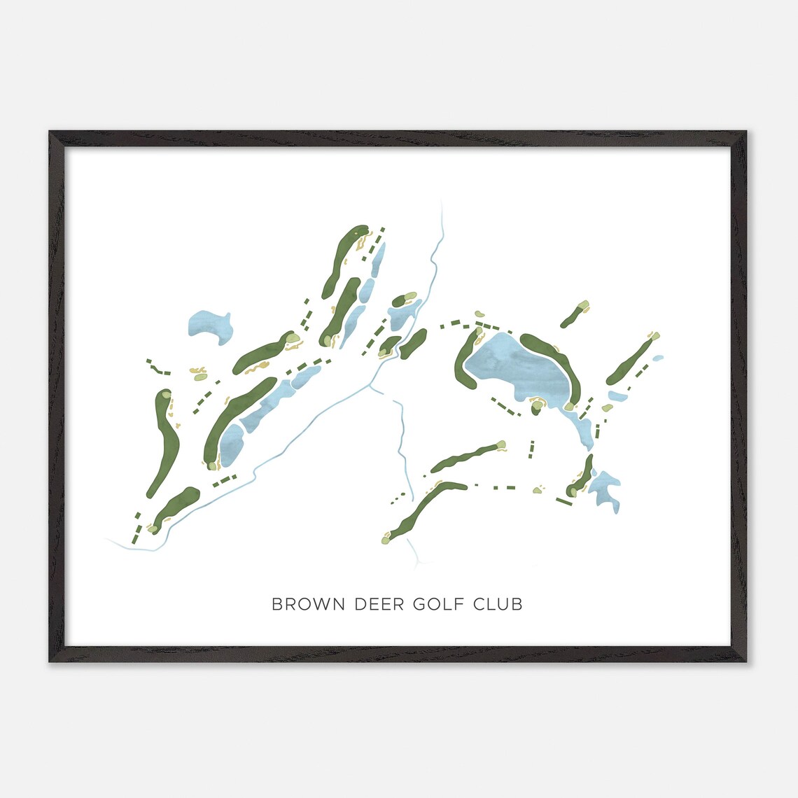Brown Deer Golf Club Coralville Iowa Modern Watercolor Map Poster - Image 5