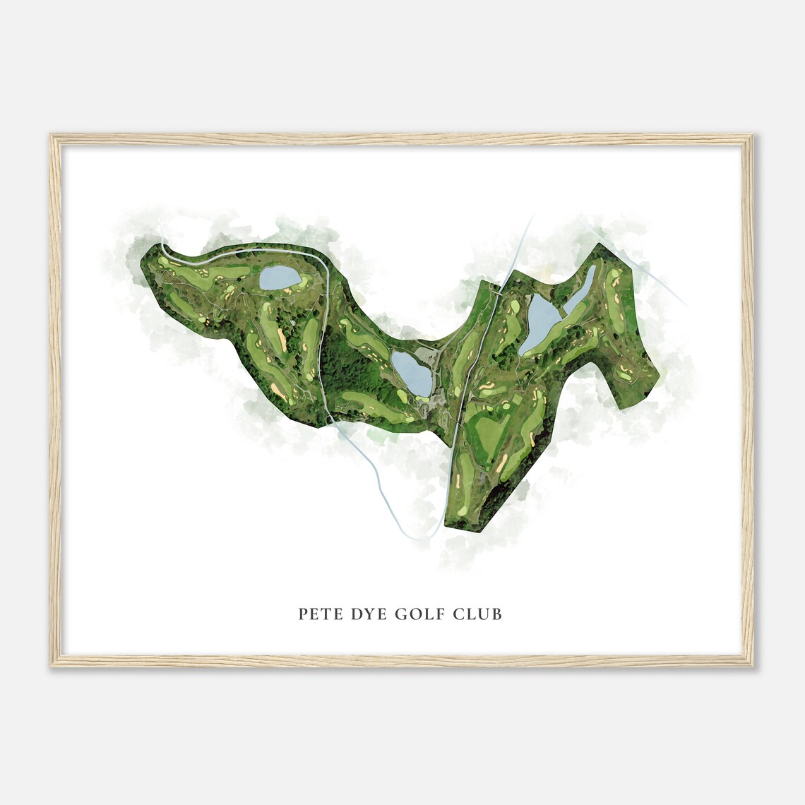 Pete Dye Golf Club West Virginia Classic Watercolor Map Poster - Image 2