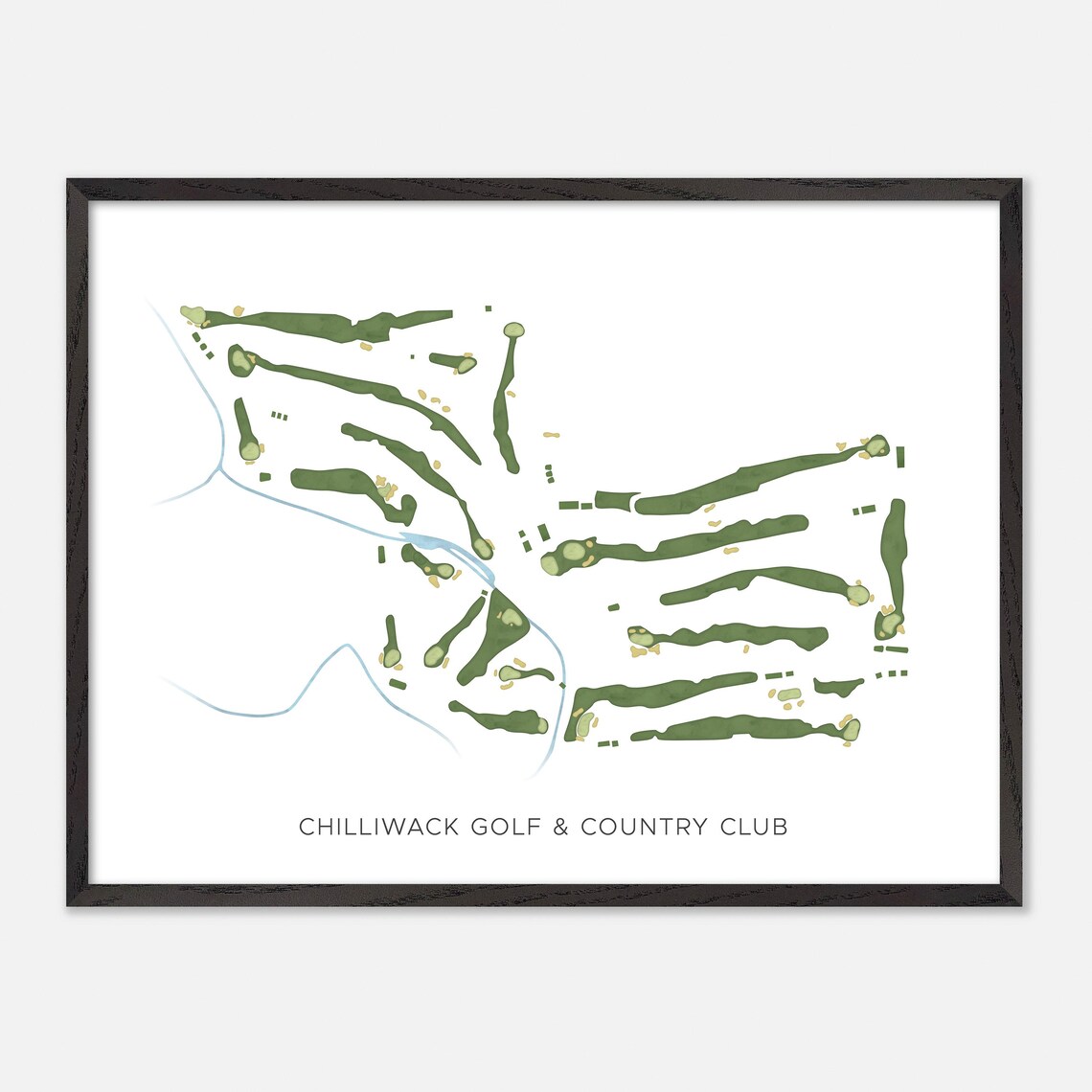 Chilliwack Golf & Country Club Canada Modern Watercolor Golf Map Poster - Image 4