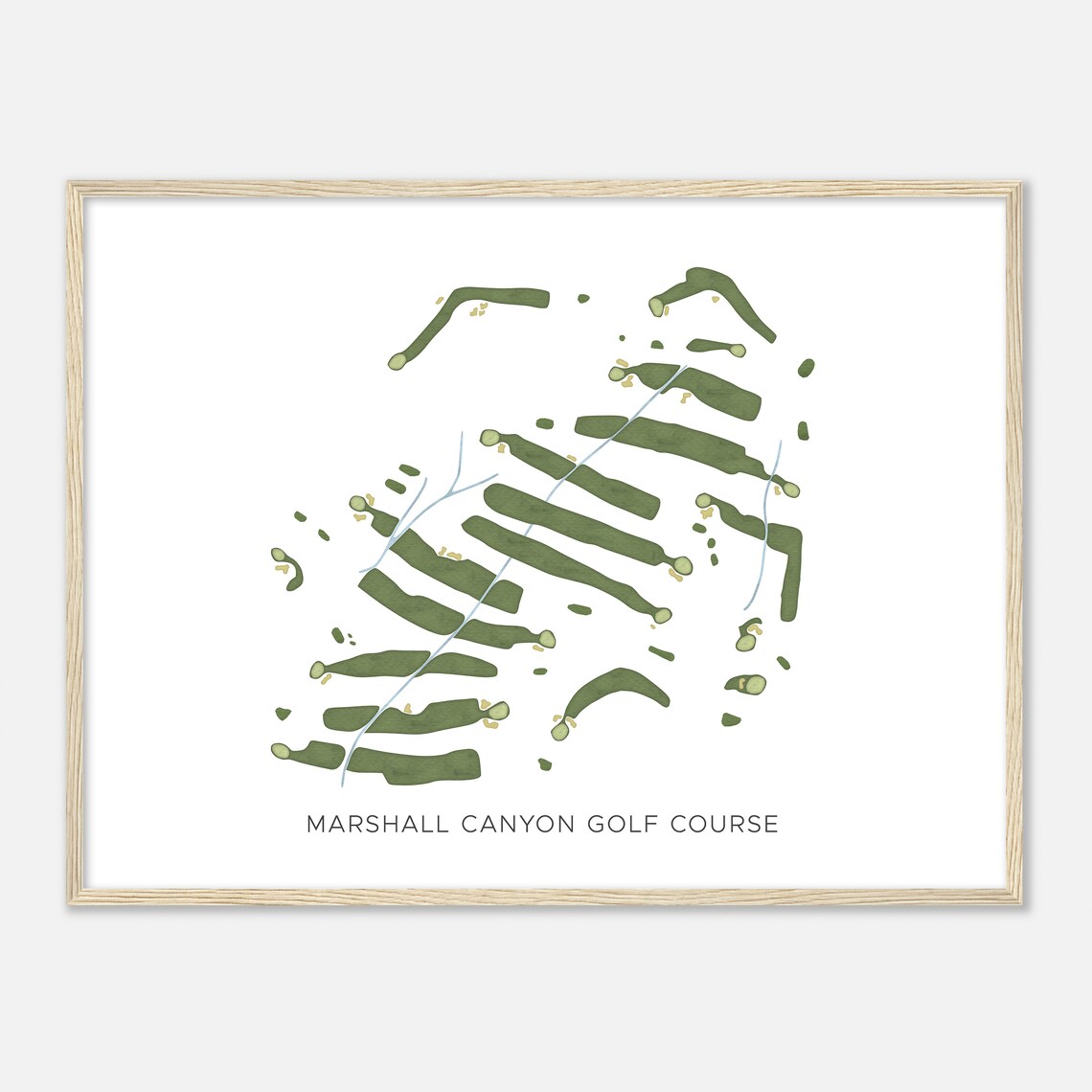 Marshall Canyon Golf Course California Modern Watercolor Map Golfer Gift Golf Wall Art Golf Poster Print Course Layout - Image 2