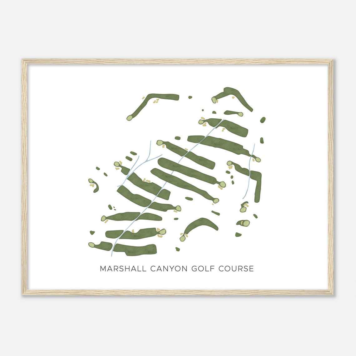 Marshall Canyon Golf Course Watercolor Map Minimalist Golf Poster - Image 2