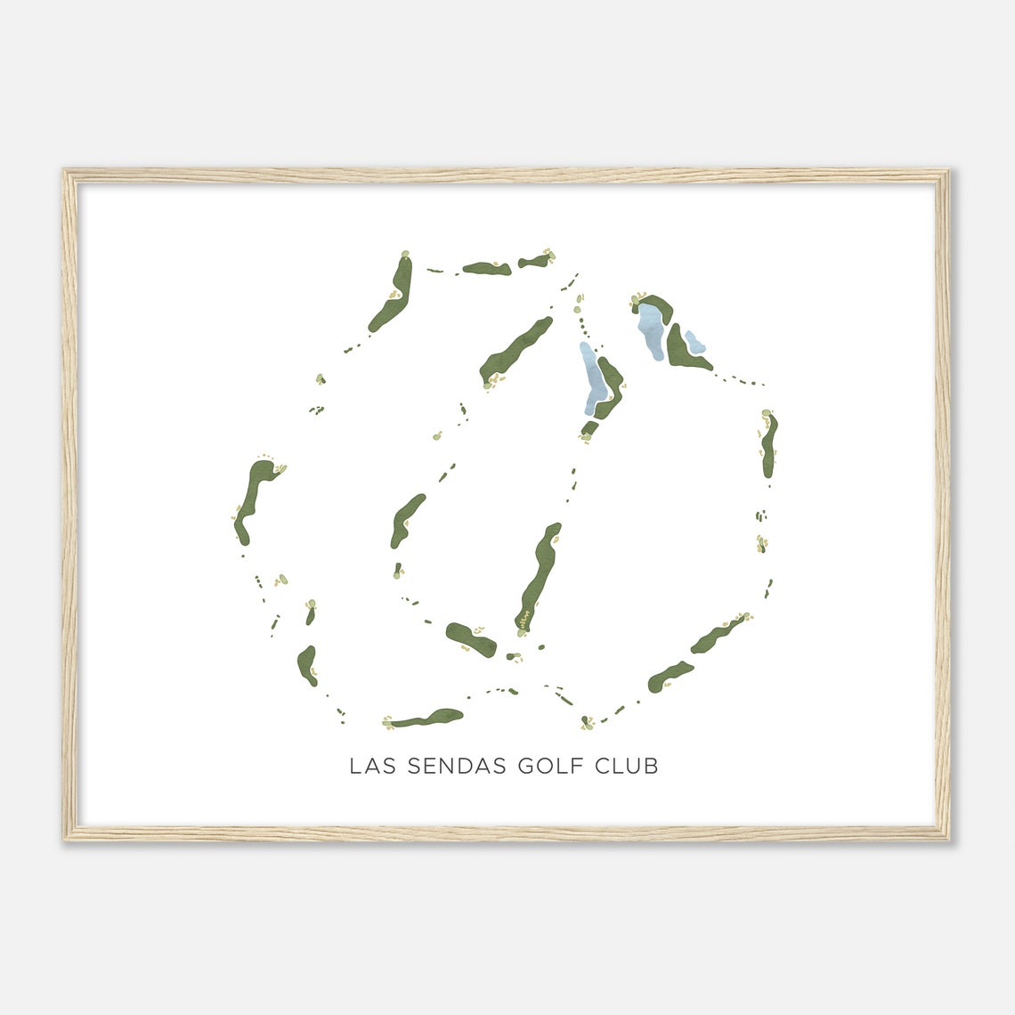 Las Sendas Golf Club Modern Watercolor Course Map Art Poster - Image 2