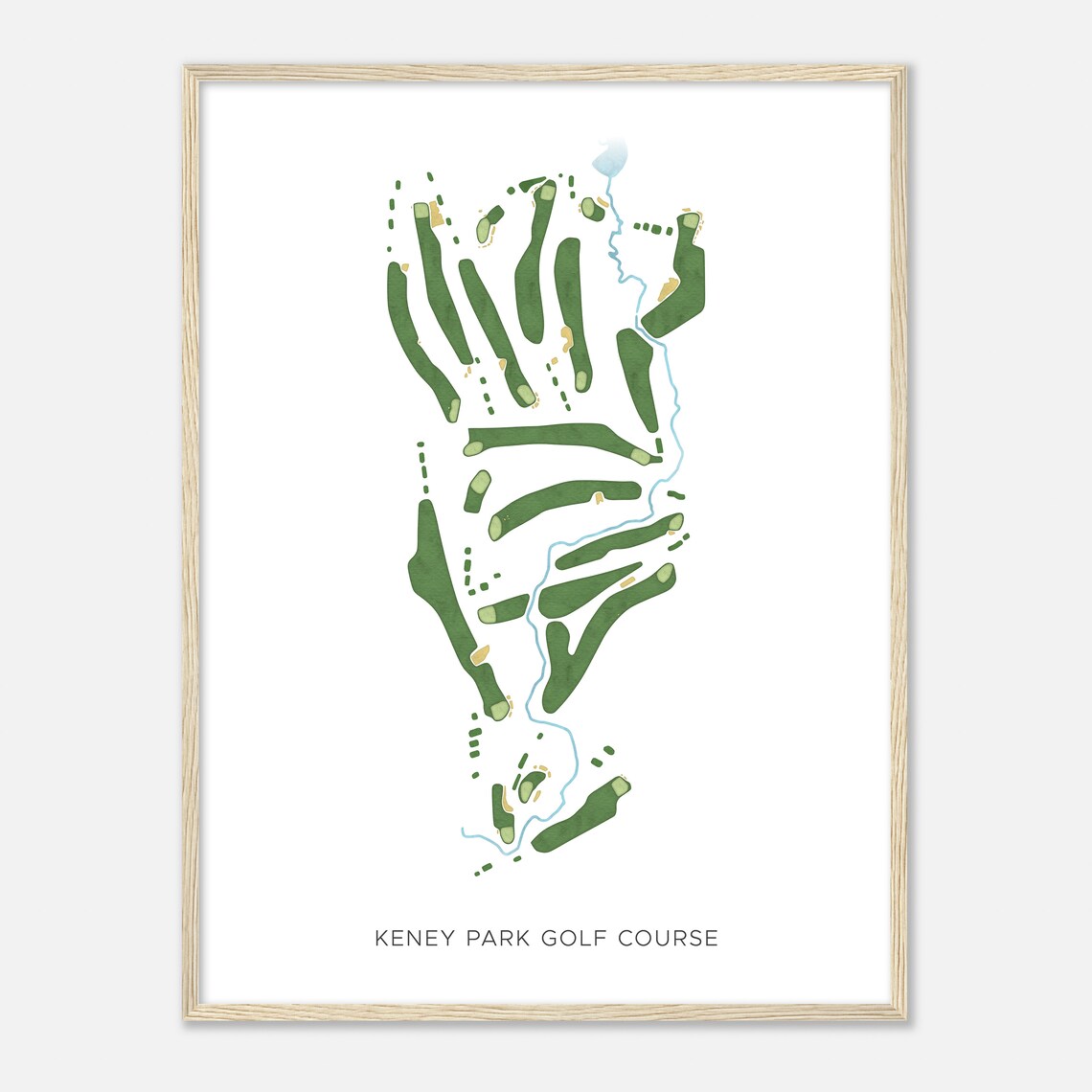 Keney Park Golf Course Connecticut Modern Watercolor Map Golfer Gift Golf Wall Art Golf Poster Print Course Layout - Image 2
