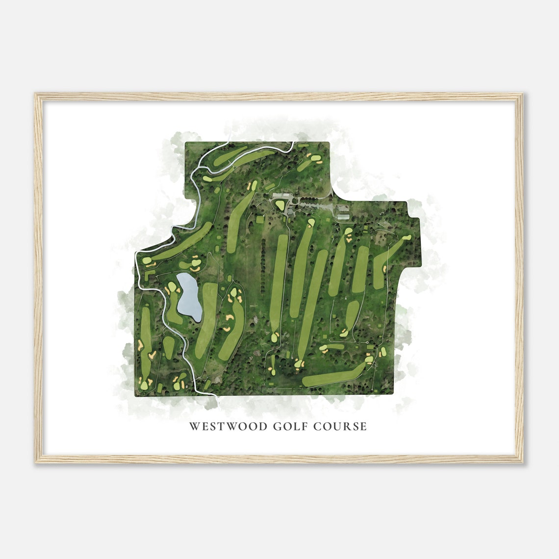 Westwood Golf Course Aerial Watercolor Fairway Map Print Golfer Gift - Image 2