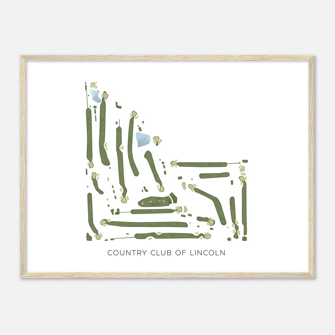 Country Club Of Lincoln Minimalist Watercolor Golf Map Poster