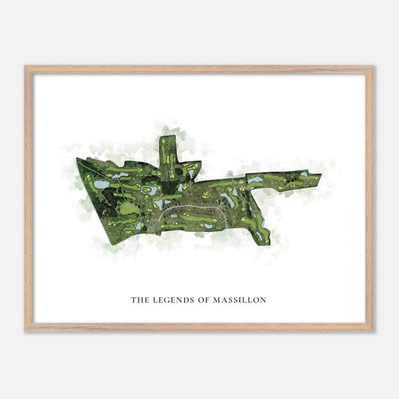 The Legends Of Massillon In Massillon Ohio Classic Watercolor Map Golfer Gift Golf Wall Art Golf Poster Print Course Layout