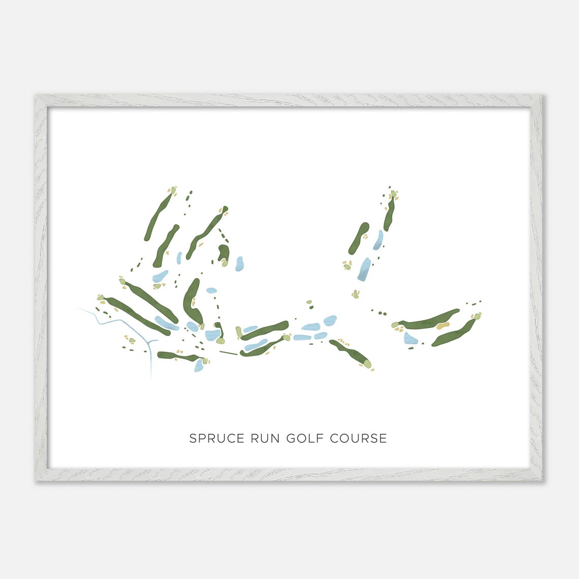 Spruce Run Golf Course Minimal Watercolor Fairway Map Poster - Image 4