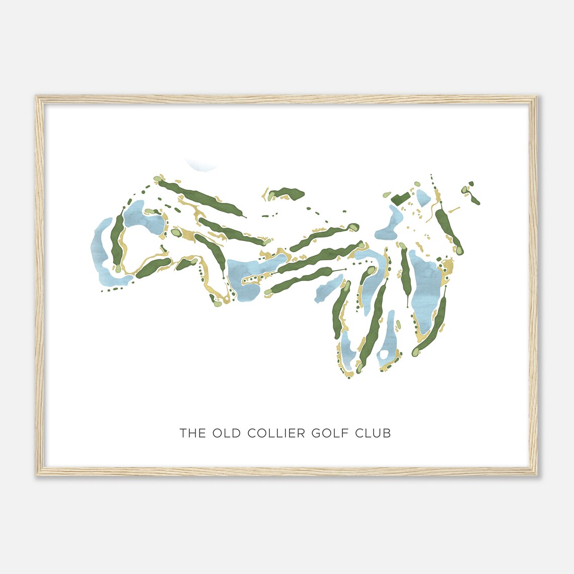 The Old Collier Golf Club Florida Watercolor Map - Image 2