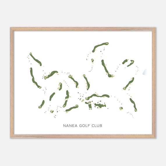 Nanea Golf Club In Kailua Kona Hawaii Modern Watercolor Map Golfer Gift Golf Wall Art Golf Poster Print Course Layout
