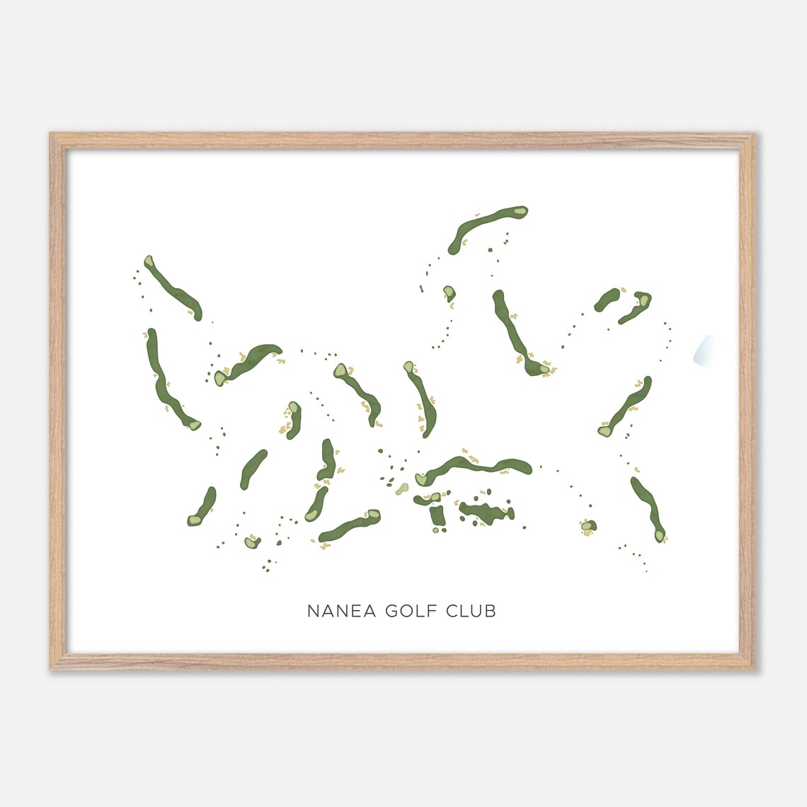 Nanea Golf Club Kailua Kona Hawaii Modern Watercolor Golf Map Poster