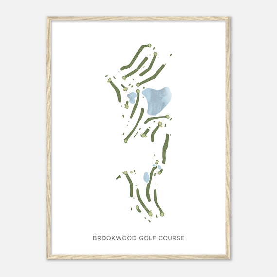Brookwood Golf Course Michigan Modern Watercolor Map Golfer Gift Golf Wall Art Golf Poster Print Course Layout