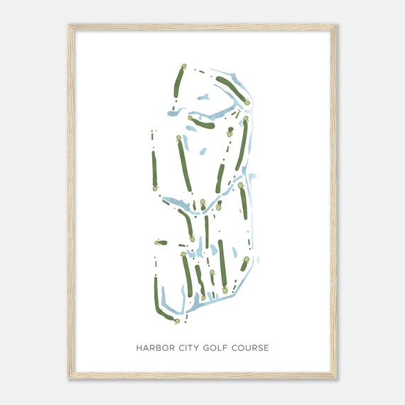 Harbor City Golf Course Florida Modern Watercolor Map Golfer Gift Golf Wall Art Golf Poster Print Course Layout
