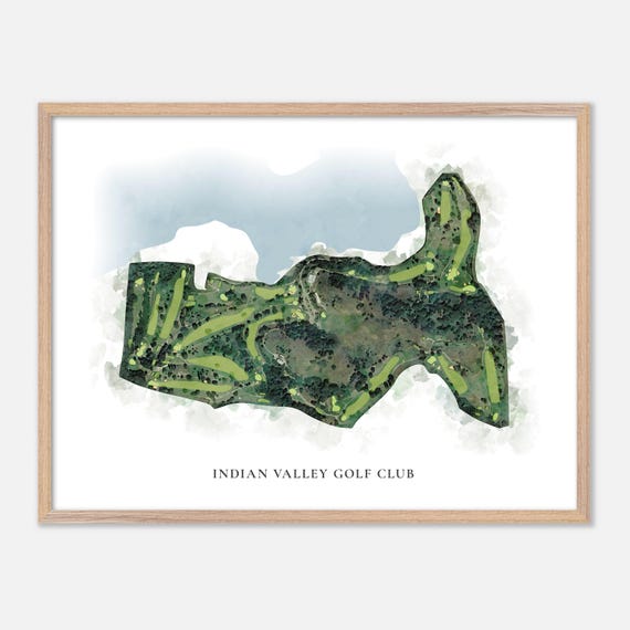 Indian Valley Golf Club In Novato California Classic Watercolor Map Golfer Gift Golf Wall Art Golf Poster Print Course Layout