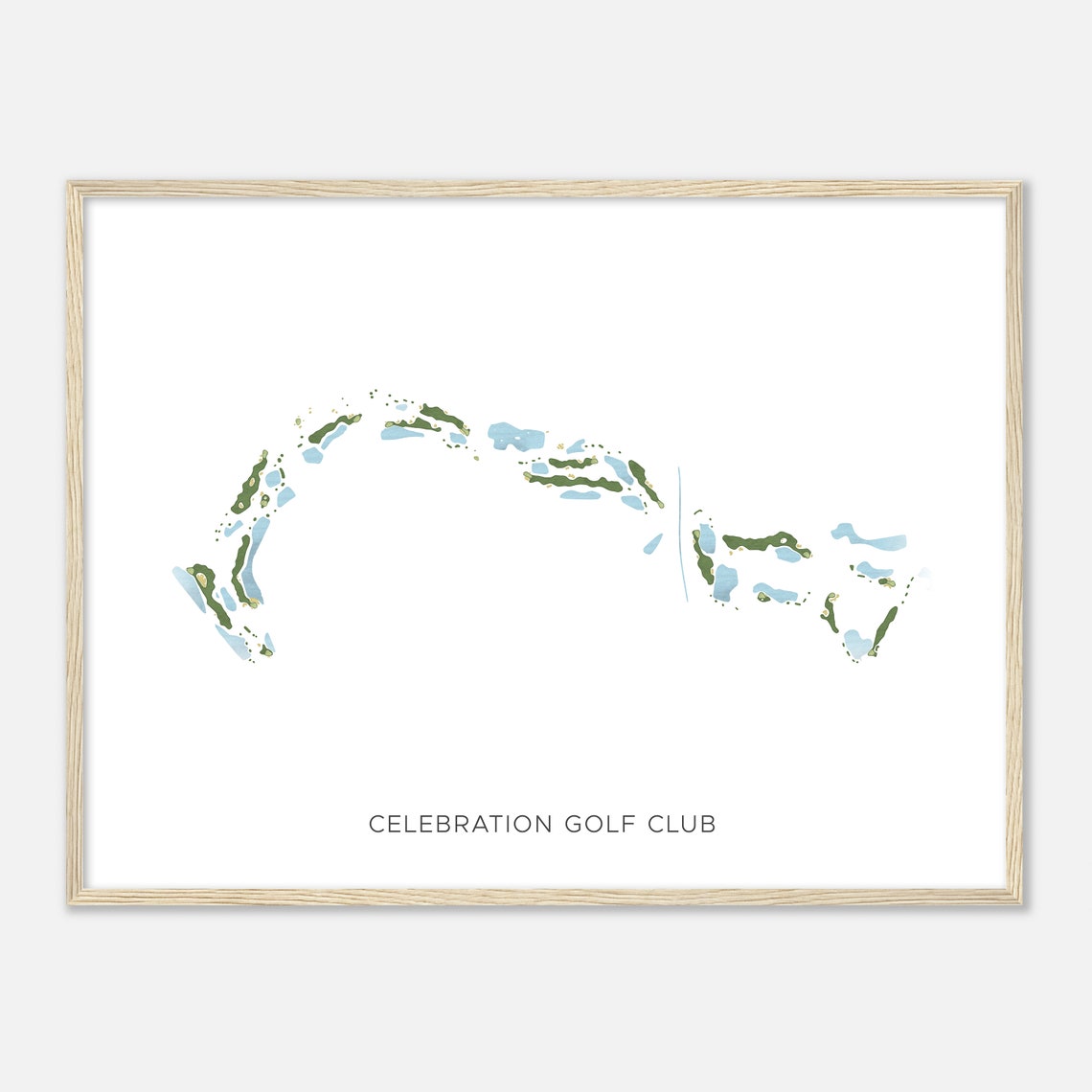 Celebration Golf Club Florida Modern Watercolor Map Art Poster
