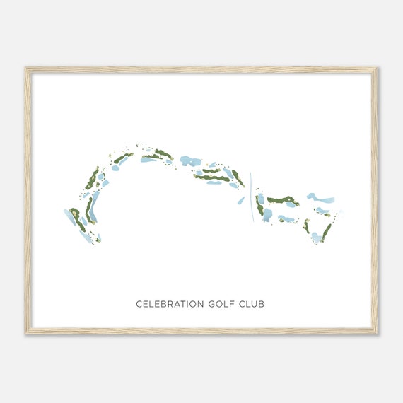 Celebration Golf Club Florida Modern Watercolor Map Golfer Gift Golf Wall Art Golf Poster Print Course Layout