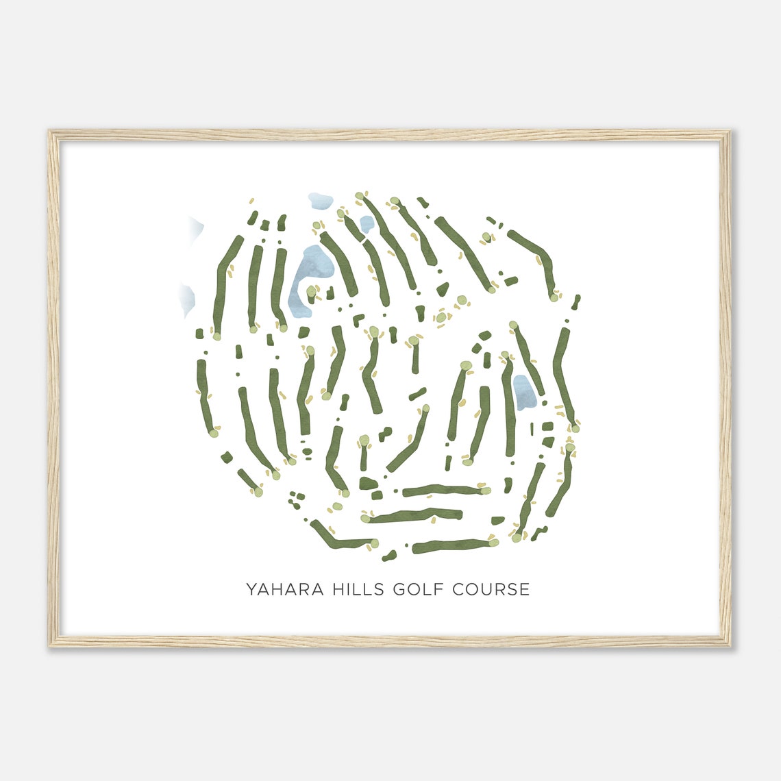 Yahara Hills Golf Course Minimalist Watercolor Golf Course Map Poster - Image 2