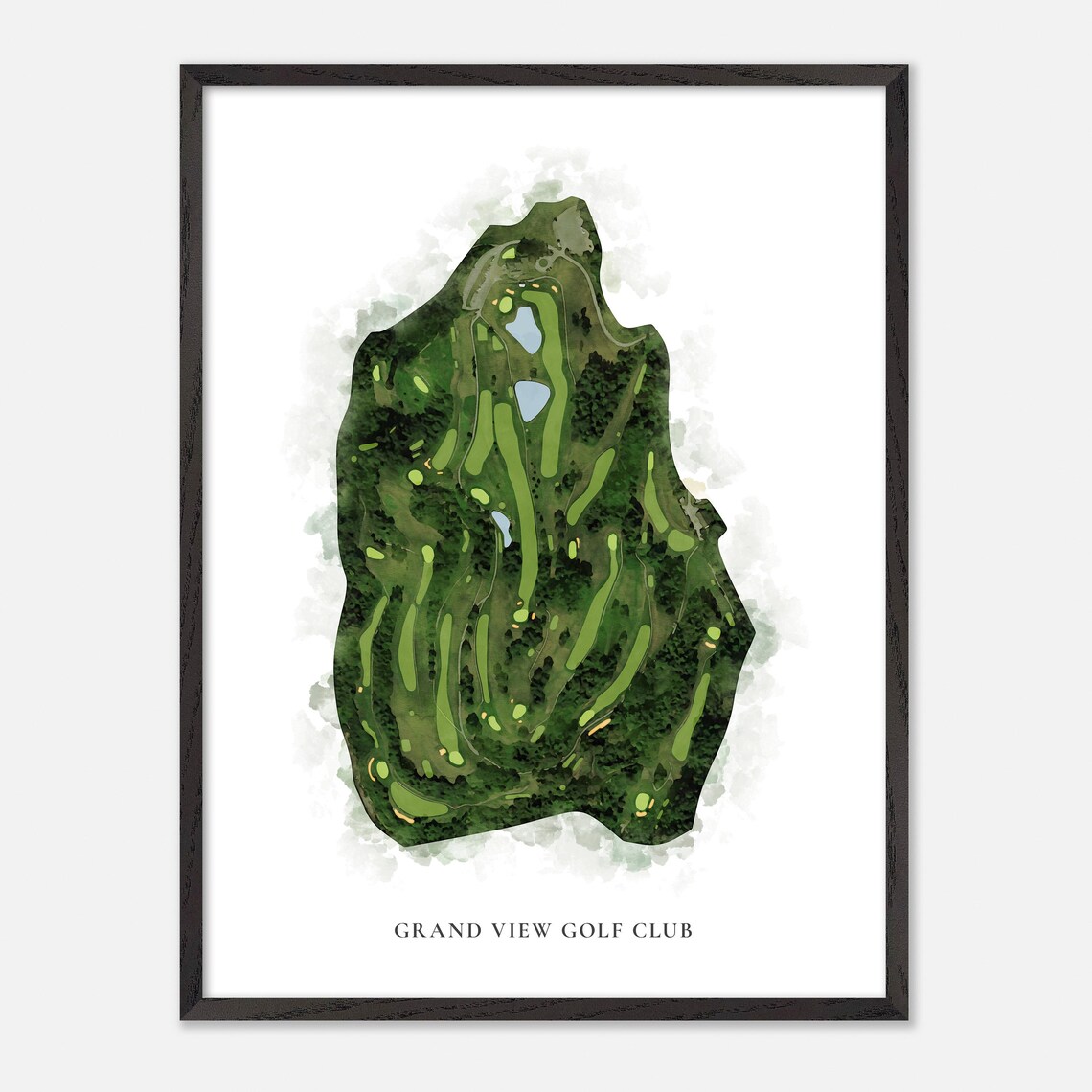Grand View Golf Club North Braddock Pennsylvania Classic Watercolor Golf Map Poster - Image 3