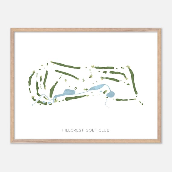 Hillcrest Golf Club Canada Modern Scenic Watercolor Map Poster