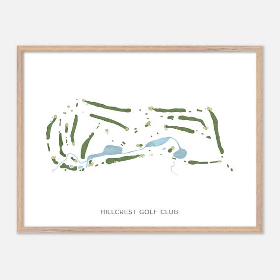 Hillcrest Golf Club In Canada Modern Watercolor Map Golfer Gift Golf Wall Art Golf Poster Print Course Layout