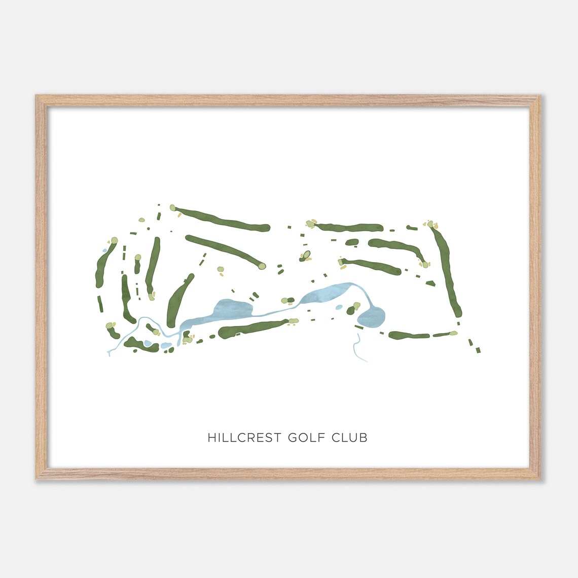 Hillcrest Golf Club Canada Modern Scenic Watercolor Map Poster