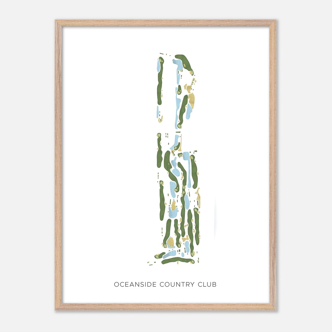 Oceanside Country Club Ormond Beach FL Modern Watercolor Map Poster - Image 2