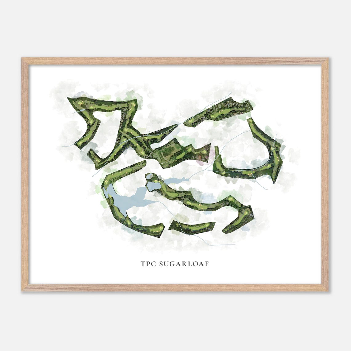 TPC Sugarloaf Classic Watercolor Course Map Poster Duluth Georgia