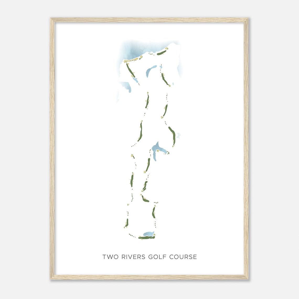 Two Rivers Golf Course Virginia Modern Watercolor Map Poster - Image 2