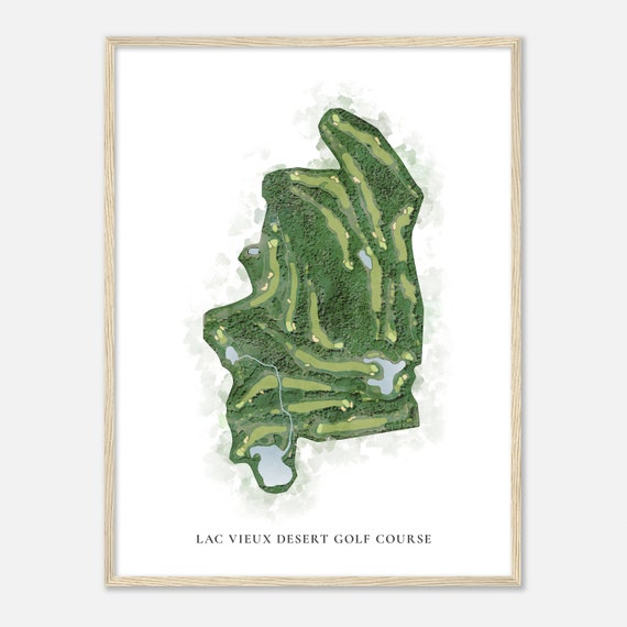 Lac Vieux Desert Golf Course Michigan Classic Watercolor Map Golfer Gift Golf Wall Art Golf Poster Print Course Layout
