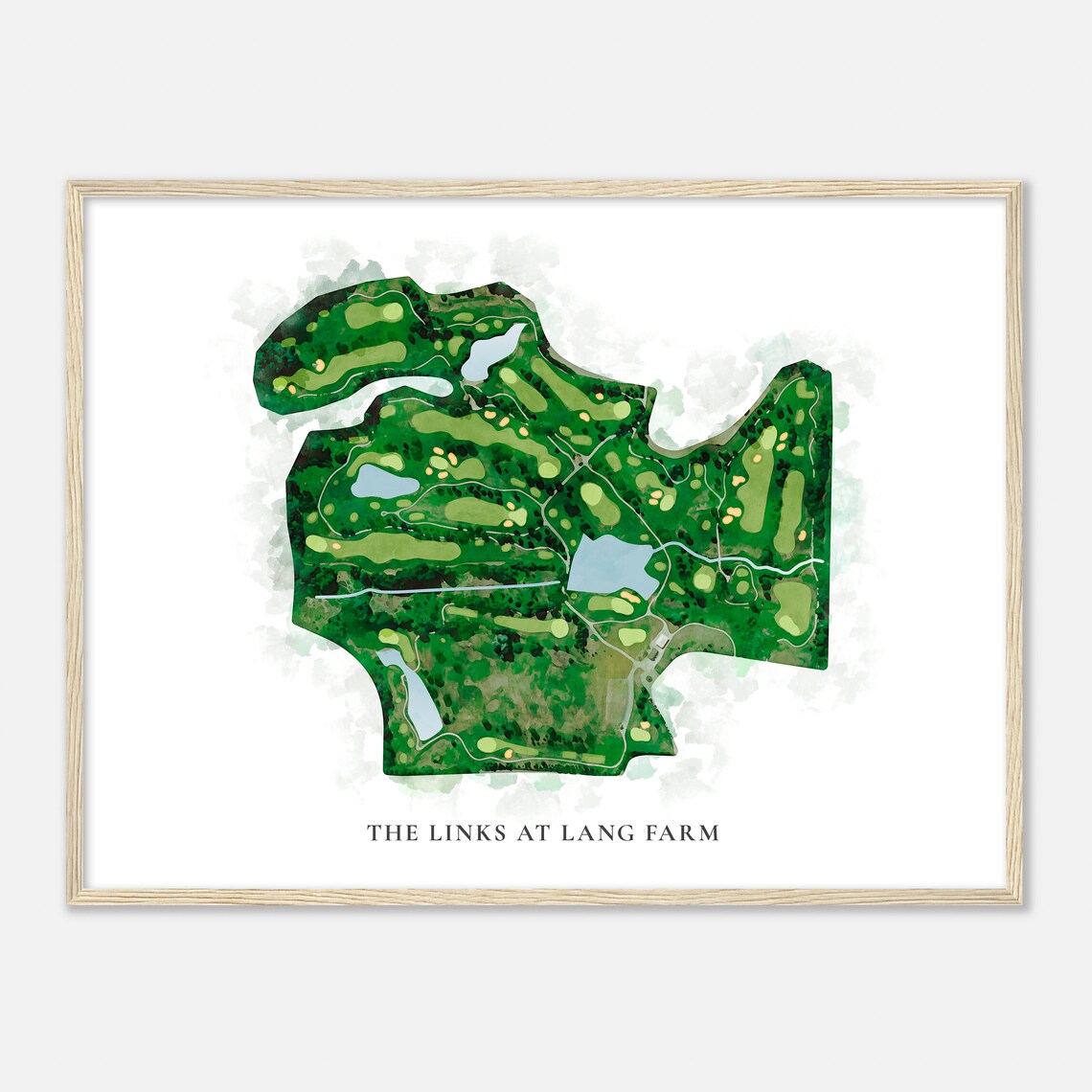 The Links At Lang Farm Vermont Classic Watercolor Map Golfer Gift Golf Wall Art Golf Poster Print Course Layout - Image 2