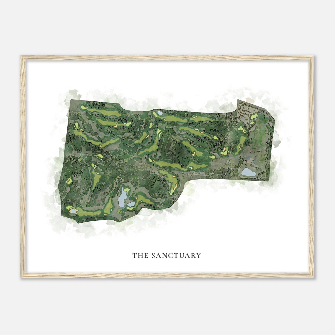 The Sanctuary Colorado Classic Watercolor Map Golfer Gift Golf Wall Art Golf Poster Print Course Layout - Image 2