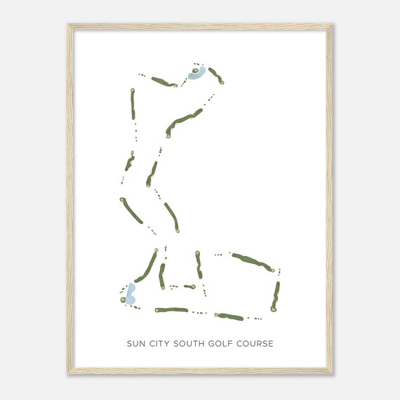 Sun City South Golf Course Arizona Modern Watercolor Map Golfer Gift Golf Wall Art Golf Poster Print Course Layout