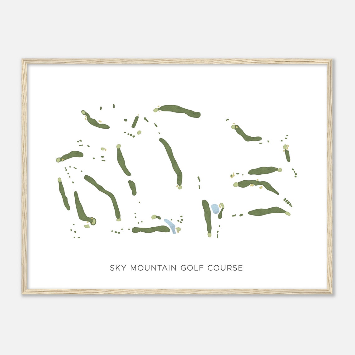 Sky Mountain Golf Course Minimalist Fairway Map Poster for Golfers