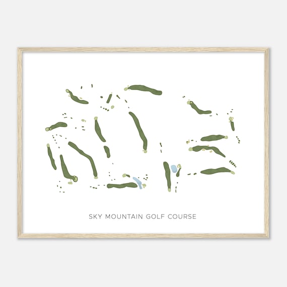 Sky Mountain Golf Course Minimalist Fairway Map Poster for Golfers