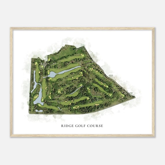 Ridge Golf Course California Classic Watercolor Map Golfer Gift Golf Wall Art Golf Poster Print Course Layout