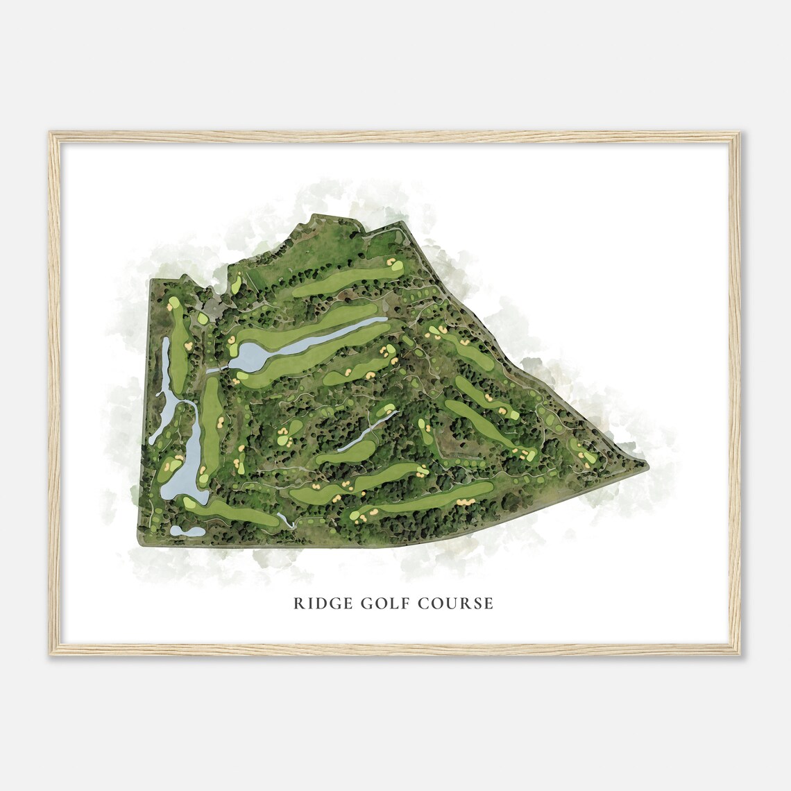 Ridge Golf Course California Classic Watercolor Map Golfer Gift Golf Wall Art Golf Poster Print Course Layout