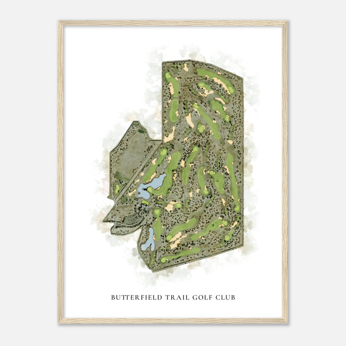 Butterfield Trail Golf Club Watercolor Desert Course Map Art Poster - Image 2